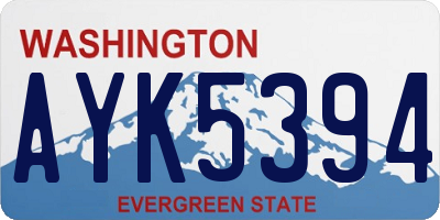 WA license plate AYK5394