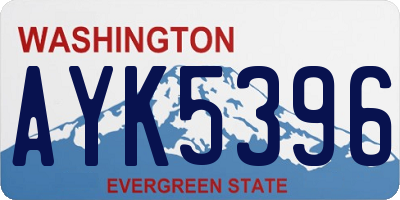 WA license plate AYK5396