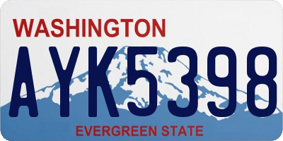 WA license plate AYK5398
