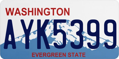 WA license plate AYK5399