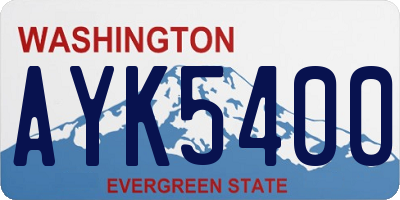 WA license plate AYK5400