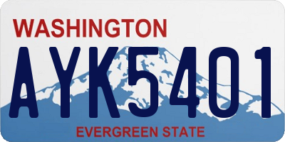 WA license plate AYK5401