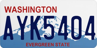 WA license plate AYK5404