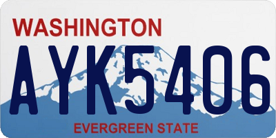 WA license plate AYK5406