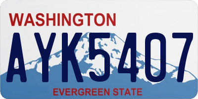 WA license plate AYK5407