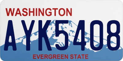 WA license plate AYK5408