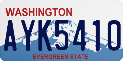 WA license plate AYK5410