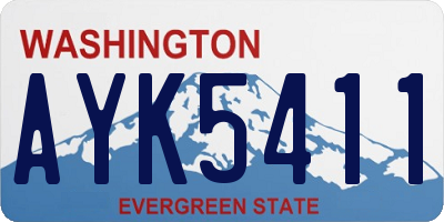 WA license plate AYK5411