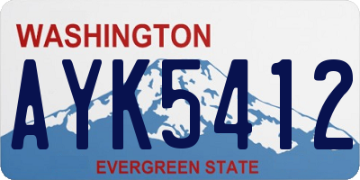 WA license plate AYK5412
