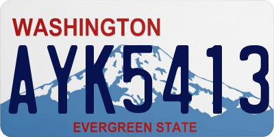 WA license plate AYK5413