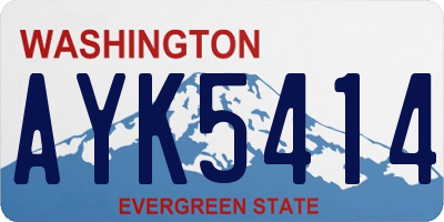 WA license plate AYK5414