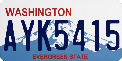 WA license plate AYK5415