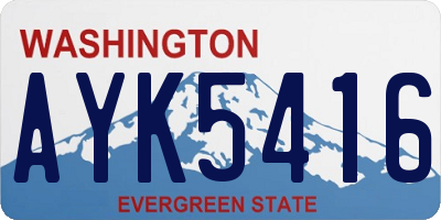 WA license plate AYK5416