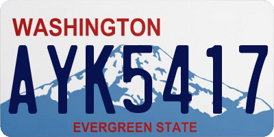 WA license plate AYK5417
