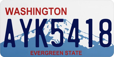 WA license plate AYK5418