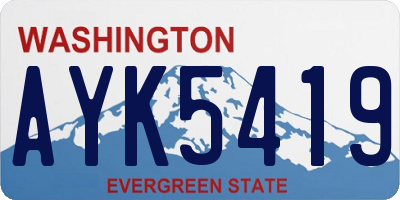 WA license plate AYK5419