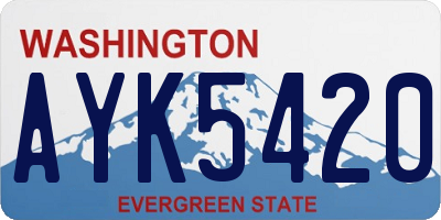 WA license plate AYK5420