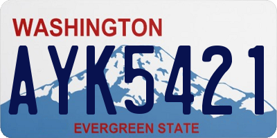 WA license plate AYK5421