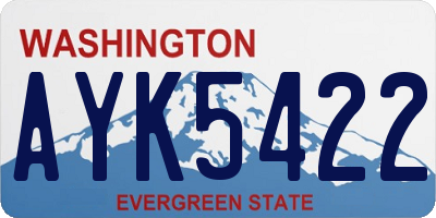 WA license plate AYK5422