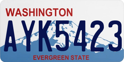 WA license plate AYK5423