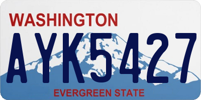 WA license plate AYK5427