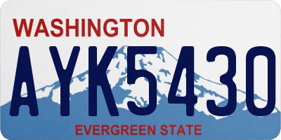 WA license plate AYK5430