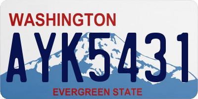 WA license plate AYK5431