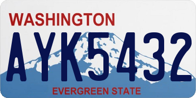 WA license plate AYK5432