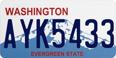 WA license plate AYK5433