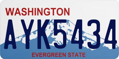 WA license plate AYK5434