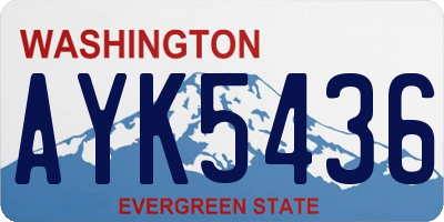 WA license plate AYK5436