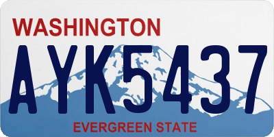 WA license plate AYK5437