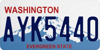 WA license plate AYK5440