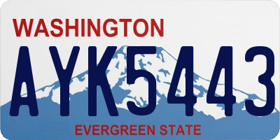 WA license plate AYK5443