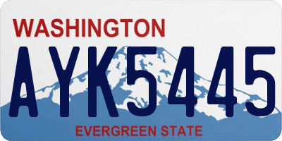 WA license plate AYK5445