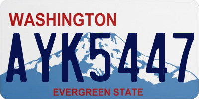 WA license plate AYK5447