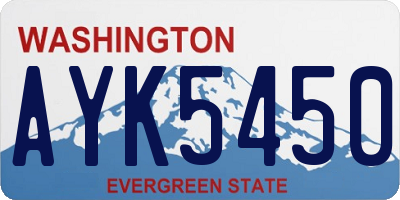 WA license plate AYK5450