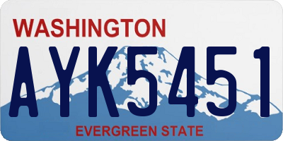 WA license plate AYK5451