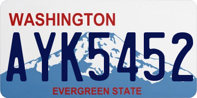 WA license plate AYK5452