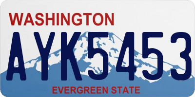 WA license plate AYK5453