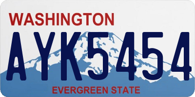 WA license plate AYK5454