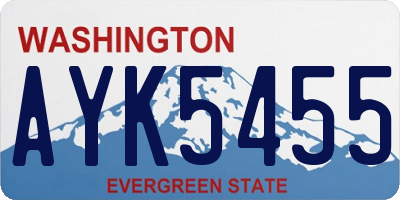 WA license plate AYK5455