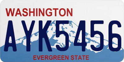 WA license plate AYK5456