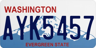 WA license plate AYK5457