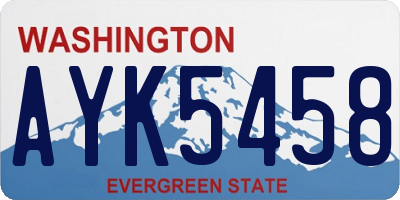 WA license plate AYK5458