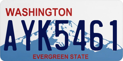 WA license plate AYK5461