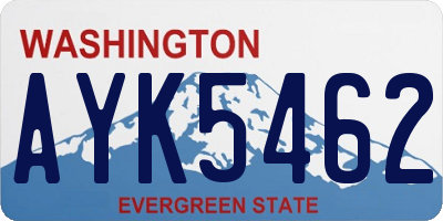 WA license plate AYK5462