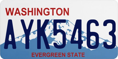 WA license plate AYK5463