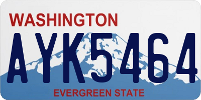 WA license plate AYK5464