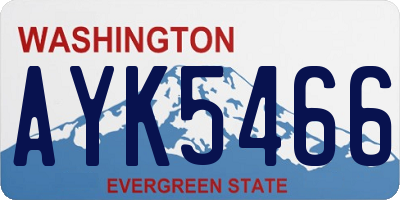 WA license plate AYK5466